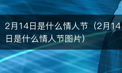 2月14日是什么情人节（2月14日是什么情人节图片）