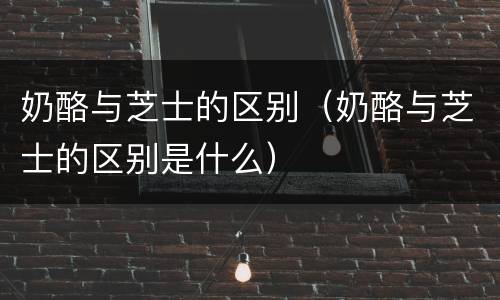 奶酪与芝士的区别（奶酪与芝士的区别是什么）
