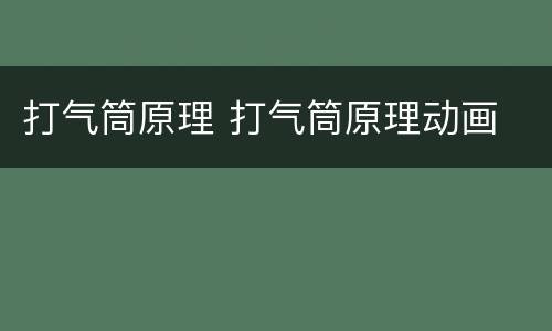 打气筒原理 打气筒原理动画