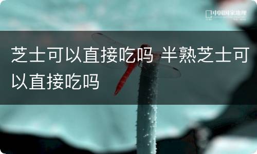 芝士可以直接吃吗 半熟芝士可以直接吃吗