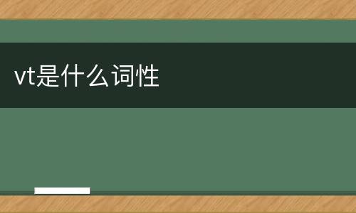 vt是什么词性