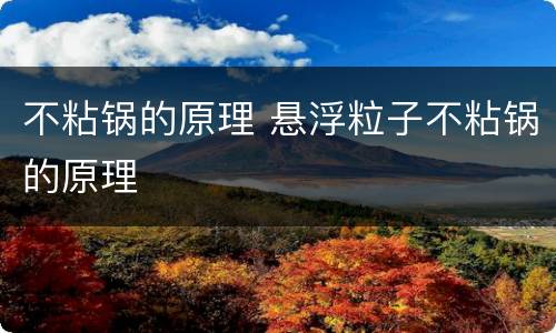 不粘锅的原理 悬浮粒子不粘锅的原理