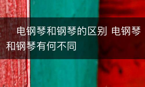 ​电钢琴和钢琴的区别 电钢琴和钢琴有何不同