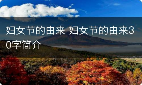 妇女节的由来 妇女节的由来30字简介