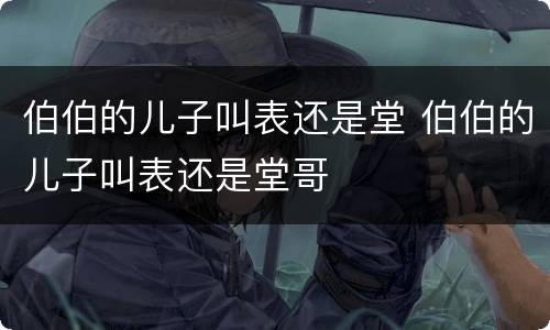 伯伯的儿子叫表还是堂 伯伯的儿子叫表还是堂哥
