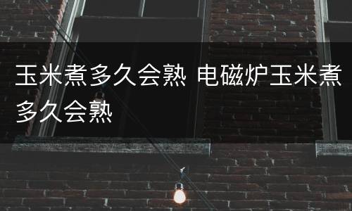 玉米煮多久会熟 电磁炉玉米煮多久会熟