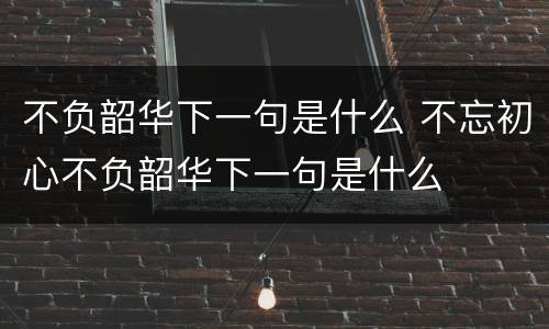 不负韶华下一句是什么 不忘初心不负韶华下一句是什么