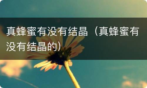 真蜂蜜有没有结晶（真蜂蜜有没有结晶的）
