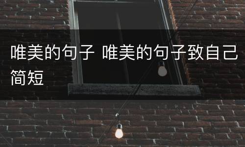 唯美的句子 唯美的句子致自己简短