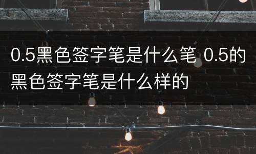 0.5黑色签字笔是什么笔 0.5的黑色签字笔是什么样的