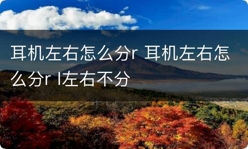 耳机左右怎么分r 耳机左右怎么分r l左右不分
