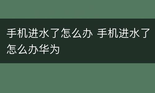 手机进水了怎么办 手机进水了怎么办华为