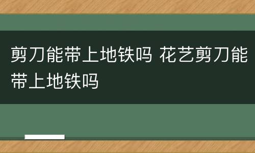 剪刀能带上地铁吗 花艺剪刀能带上地铁吗