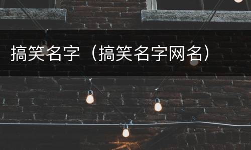 搞笑名字（搞笑名字网名）