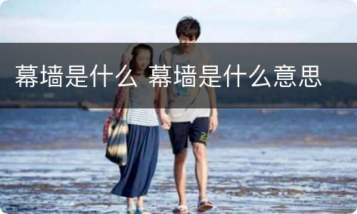 幕墙是什么 幕墙是什么意思