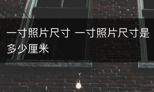 一寸照片尺寸 一寸照片尺寸是多少厘米