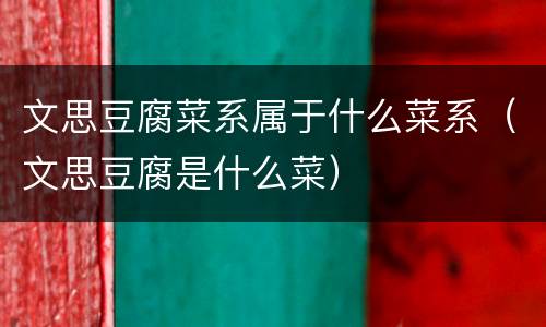 文思豆腐菜系属于什么菜系（文思豆腐是什么菜）