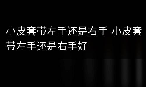 小皮套带左手还是右手 小皮套带左手还是右手好