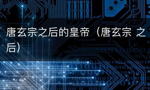唐玄宗之后的皇帝（唐玄宗 之后）