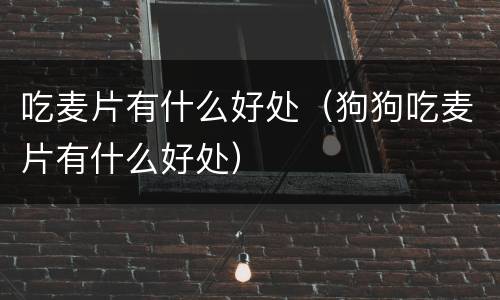 吃麦片有什么好处（狗狗吃麦片有什么好处）