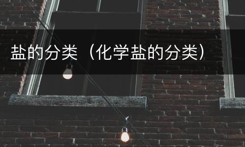 盐的分类（化学盐的分类）