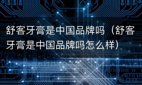 舒客牙膏是中国品牌吗（舒客牙膏是中国品牌吗怎么样）