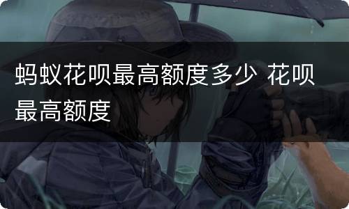 蚂蚁花呗最高额度多少 花呗 最高额度
