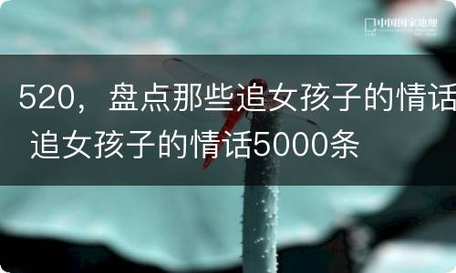 520，盘点那些追女孩子的情话 追女孩子的情话5000条