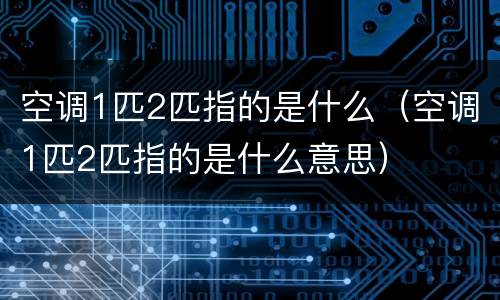空调1匹2匹指的是什么（空调1匹2匹指的是什么意思）