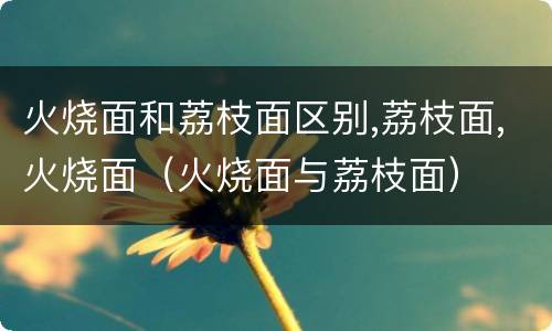 火烧面和荔枝面区别,荔枝面,火烧面（火烧面与荔枝面）