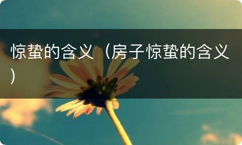 惊蛰的含义（房子惊蛰的含义）