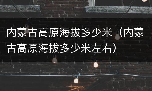 内蒙古高原海拔多少米（内蒙古高原海拔多少米左右）