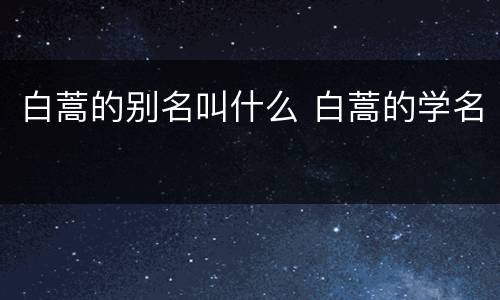 白蒿的别名叫什么 白蒿的学名