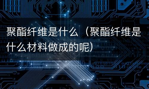 聚酯纤维是什么（聚酯纤维是什么材料做成的呢）