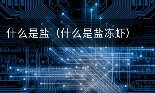 什么是盐（什么是盐冻虾）