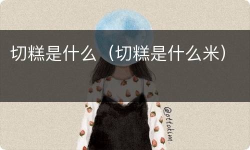 切糕是什么（切糕是什么米）