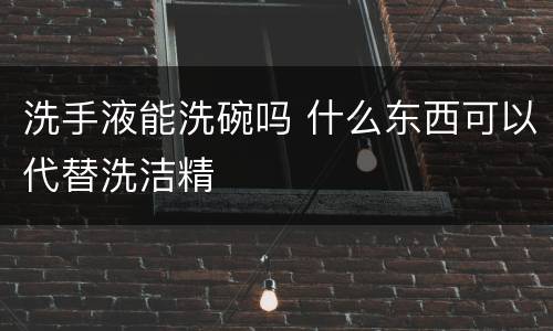 洗手液能洗碗吗 什么东西可以代替洗洁精