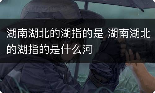 湖南湖北的湖指的是 湖南湖北的湖指的是什么河