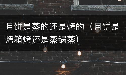 月饼是蒸的还是烤的（月饼是烤箱烤还是蒸锅蒸）