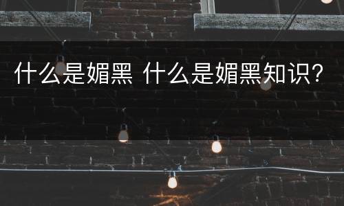 什么是媚黑 什么是媚黑知识?
