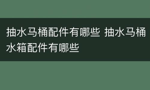 抽水马桶配件有哪些 抽水马桶水箱配件有哪些