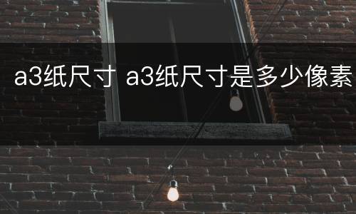 a3纸尺寸 a3纸尺寸是多少像素