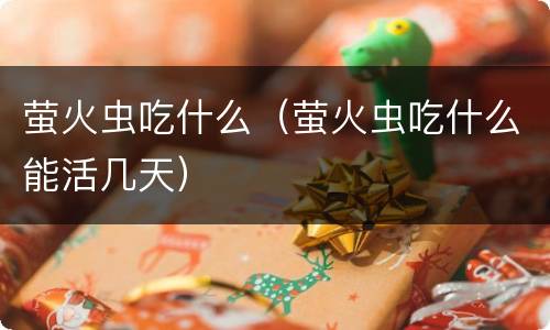 萤火虫吃什么（萤火虫吃什么能活几天）