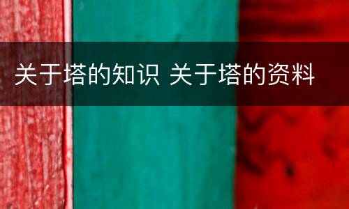 关于塔的知识 关于塔的资料