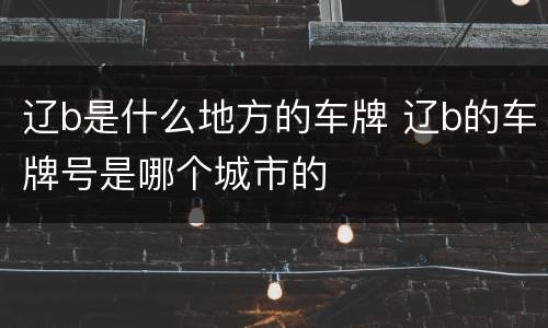辽b是什么地方的车牌 辽b的车牌号是哪个城市的