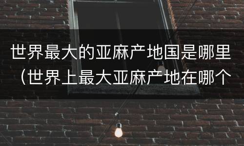世界最大的亚麻产地国是哪里（世界上最大亚麻产地在哪个国家）