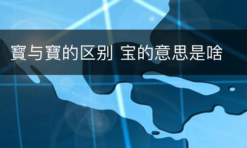 寳与寶的区别 宝的意思是啥