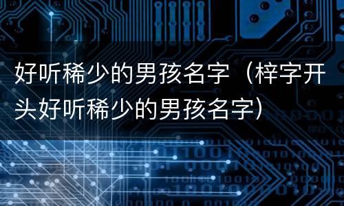 好听稀少的男孩名字（梓字开头好听稀少的男孩名字）