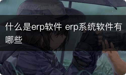 什么是erp软件 erp系统软件有哪些