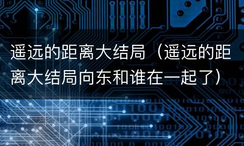 遥远的距离大结局（遥远的距离大结局向东和谁在一起了）